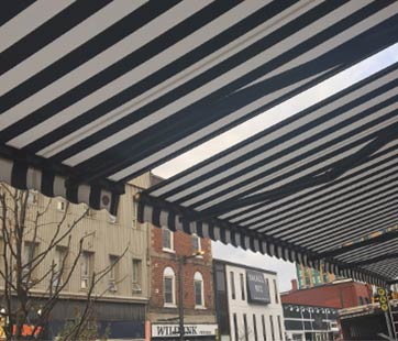 Store Front Awnings in Downtown Barrie